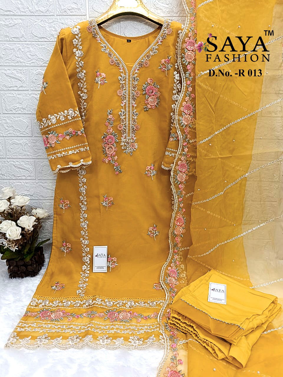 R 013 By Saya Embroidery Pakistani Readymade Suits Exporters In India
